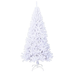 vidaXL Arbre de Noël artificiel avec branches épaisses blanc 210cm PVC