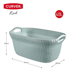 Curver Panier à linge Knit 40 L Bleu clair