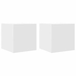 vidaXL Meubles TV muraux 2 pcs Blanc 30,5x30x30 cm