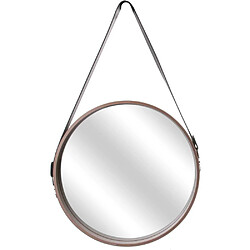 The Home Deco Factory Miroir rond 40 cm avec anse en polyuréthane bois.