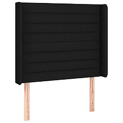 vidaXL Tête de lit avec oreilles Noir 103x16x118/128 cm Tissu