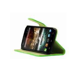 Mocca étui folio fluo vert avec support pour Wiko Darkfull