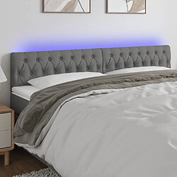 Maison Chic Tête de lit scandinave à LED,meuble de chambre Gris foncé 200x7x78/88 cm Tissu -MN66372