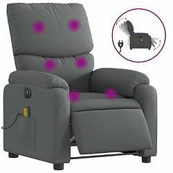 Maison Chic Fauteuil Relax pour salon, Fauteuil inclinable de massage électrique gris foncé tissu -GKD75243