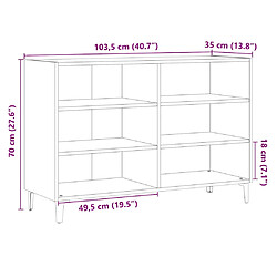 vidaXL Buffet vieux bois 103,5x35x70 cm bois d'ingénierie pas cher