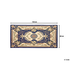 Beliani Tapis baroque bleu marine 80 x 150 cm GAZIANTEP