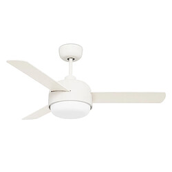 Acheter Leds C4 Plafonnier-ventilateur Klar, en acier, verre et MDF, blanc ancien