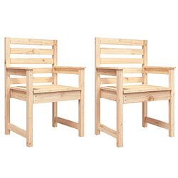 vidaXL Chaises de jardin lot de 2 60x48x91 cm bois massif de pin