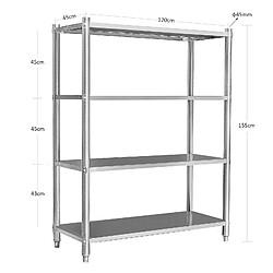 Avis Helloshop26 Étagères gastronomie meuble charge lourde cuisine 155 cm acier inoxydable 16_0000504