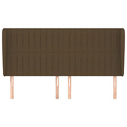 Avis Maison Chic Tête de lit moderne avec oreilles pour chambre - Décoration de lit Marron foncé 203x23x118/128 cm Tissu -MN72006