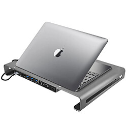 Hub USB-C Macbook / Ordinateur Portable 10 en 1 Dock Intégré Swissten Argent