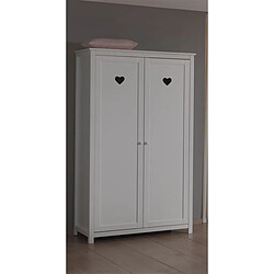 Acheter Mes Armoire 2 portes 110x57x190,5 cm en pin blanc - AMORENA