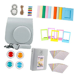 Acheter Pour Fujifilm Instax Mini 9 Appareil Photo PU Case Filter + Close Up Lens Gift Set Smoky White