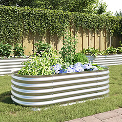 vidaXL Lit surélevé de jardin 160x80x44 cm Acier galvanisé Argenté