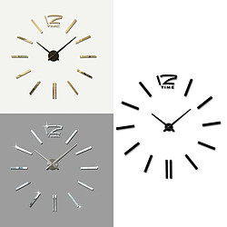 Wewoo Horloges DIY or 39 pouces Chambre Home Office Décoration Moderne Sans Cadre Grand DIY 3D Miroir Mur Autocollant Mute Horloge pas cher