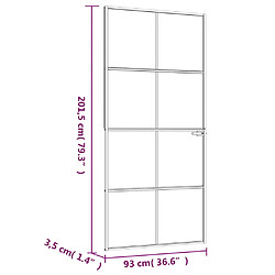 vidaXL Porte d'intérieur Noir 93x201,5 cm Trempé verre aluminium fin pas cher