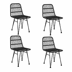 Acheter Maison Chic Mobilier à dîner 5 pcs de jardin - Ensemble table et chaises d'extérieur - Salon/Mobilier de jardin classique Noir Résine tressée -MN25392