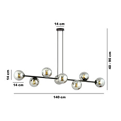 EPIKASA Suspension Rossi, Noir, Acier, 130x100x30 cm