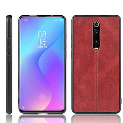 Wewoo Coque Pour Xiaomi Redmi K20 / k20 Pro Antichoc Couture Vache Motif Peau PC + PU + TPU Cas Rouge