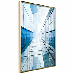 Paris Prix Affiche Murale Encadrée Steel and Glass Blue 20 x 30 cm Or