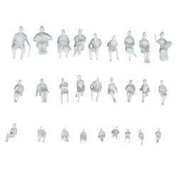 1/50 Personnes Modèle Assis Blanc Mini Figurines Train Park Street Layout 22mm pas cher