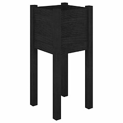 Maison Chic Jardinière,Bac à fleurs - pot de fleur d'extérieur Noir 31x31x70 cm Bois de pin massif -GKD91424