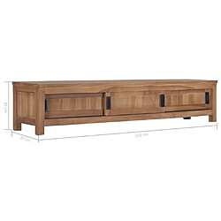 vidaXL Meuble TV 150 x 30 x 30 cm Bois de teck massif pas cher