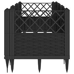 Avis vidaXL Jardinière avec piquets noir 123,5x43,5x43,5 cm PP