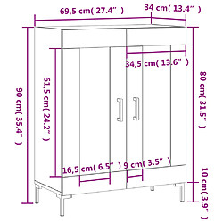 vidaXL Buffet noir 69,5x34x90 cm bois d'ingénierie pas cher