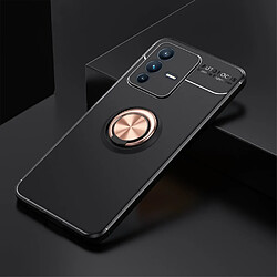 Coque en TPU anti-salissure anti-empreinte digitale avec béquille, noir/rose or pour votre Vivo S12 Pro