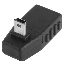 Wewoo Adaptateur noir 90 degrés vers le bas coudé mini-usb mâle USB 2.0 AF