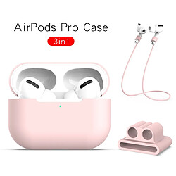 Coque en silicone avec sangle rose pour votre Apple AirPods Pro