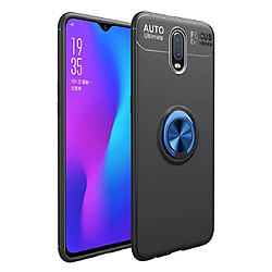 Wewoo Coque Souple Etui TPU antichoc pour OnePlus 7 avec support invisible Noir Bleu