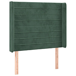 vidaXL Tête de lit avec oreilles Vert foncé 83x16x118/128 cm Velours