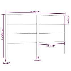 Acheter vidaXL Tête de lit Blanc 141x4x100 cm Bois massif de pin