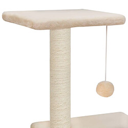 Acheter Helloshop26 Arbre à chat griffoir grattoir niche jouet animaux peluché en sisal 65 cm beige 3702217