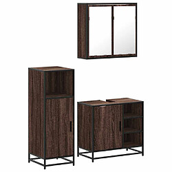 vidaXL Ensemble de meubles de salle de bain 3 pcs Chêne marron