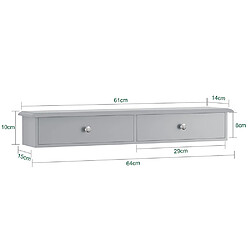 SoBuy FRG43-HG Meuble d’entrée de rangement, Étagère murale 2 tiroirs