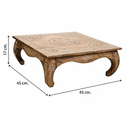 Table d'appoint Alexandra House Living Blanc Naturel 45 x 17 x 45 cm pas cher