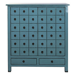 Pegane Buffet, meuble de rangement en bois d'orme coloris bleu - Longueur 102 x Profondeur 42 x hauteur 120 cm