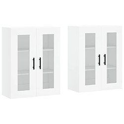 Maison Chic Lot de 2 Armoires murales,Meuble de Rangement,Armoire Suspendue blanc bois d'ingénierie -MN61716