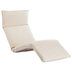 Maison Chic Chaise longue pliable de jardin | Bain de soleil Relax | Transat Tissu Oxford Blanc crème -GKD43355