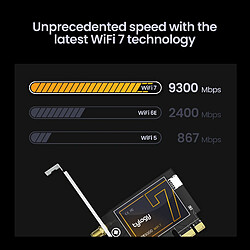 HCX Tylogy Carte WiFi 7 BE9300Mbps, Tri-Bandes, Bluetooth 5.3, WPA3, Module MT7927 pas cher