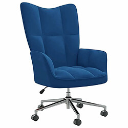 Maison Chic Chaise de relaxation | Fauteuil relax Bleu Velours -GKD39853