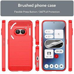 Htdmobiles Coque pour Nothing Phone (2a) - housse etui silicone gel carbone + film ecran - ROUGE