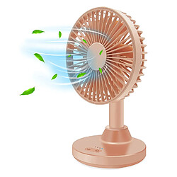 JJBRDZ-Ventilateur De Bureau USB, Ventilateur De Table Tête De Ventilateur Oscillante Réglage Rotatif Mini Ventilateur Personnel Portable 3 Vitesses Vent Fort Rose