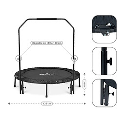 Mini Trampoline Fitness Jump4fun Pliable Double-Bar - Ø122cm