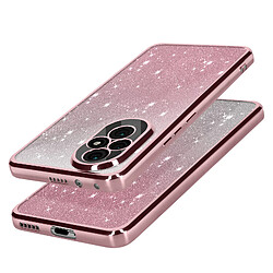 Avizar Coque pour Honor 200 Motif Paillette Dégradé Silicone Caméra Protégée Rose Champagne