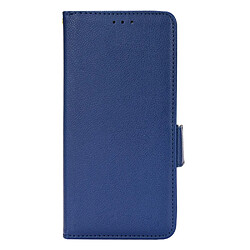 Etui en PU texture litchi, fermeture magnétique, anti-empreinte digitale bleu foncé pour votre iPhone 11 Pro Max 6.5 pouces