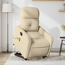 Maison Chic Fauteuil Relax pour salon, Fauteuil inclinable de massage Crème Tissu -GKD80226